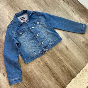 Girls Denim Jacket PLACE Size 10/12 Blue Jean Button Front‎ Classic Style